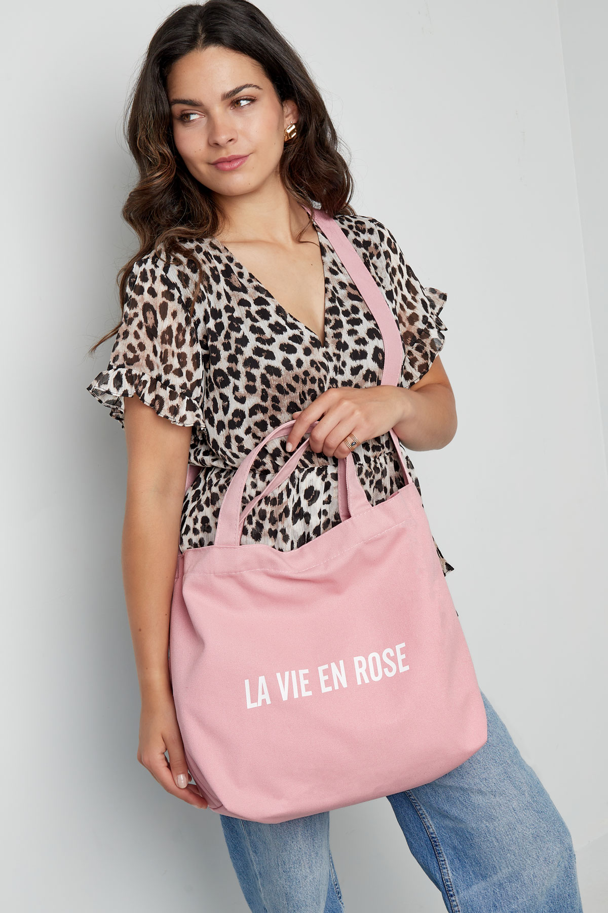 Shopper de lona la vie en rose - rosa Imagen2